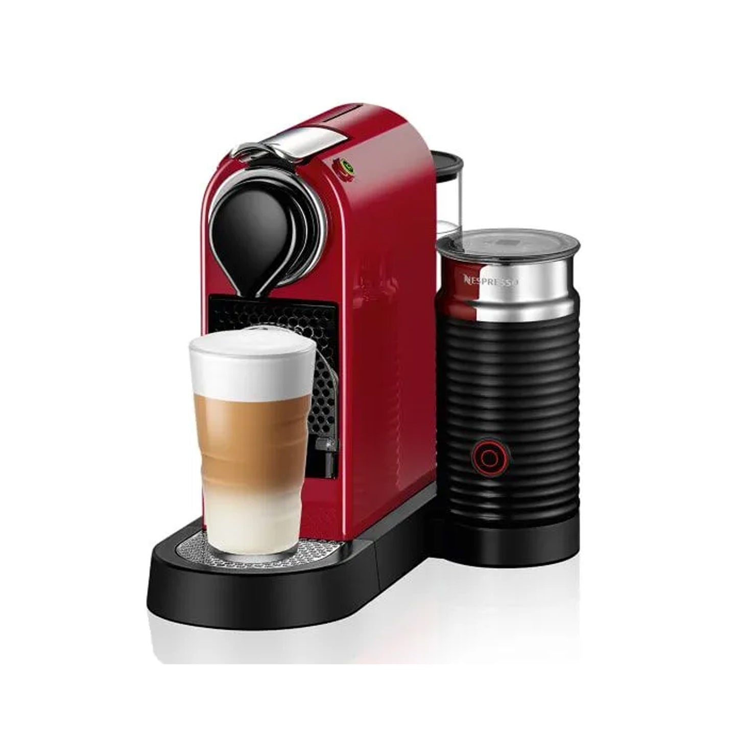 Nespresso Citiz Automatic Espresso Machine With Aeroccino Milk Frother Cherry Red