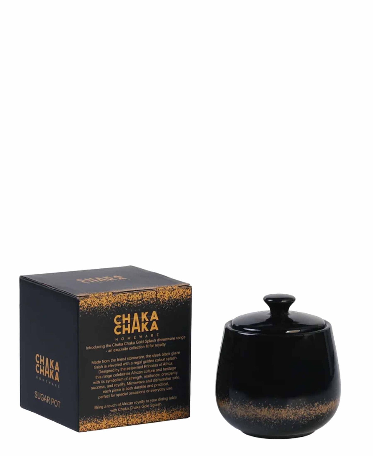 Chaka Chaka Homeware Sugar Pot - Gold Splash