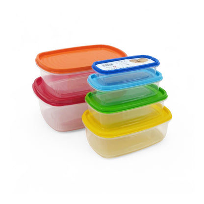 CH 6 Piece Rainbow Rectangular Container Set Clear