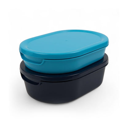 CH 2 Piece Lunch Box Set Blue & Black