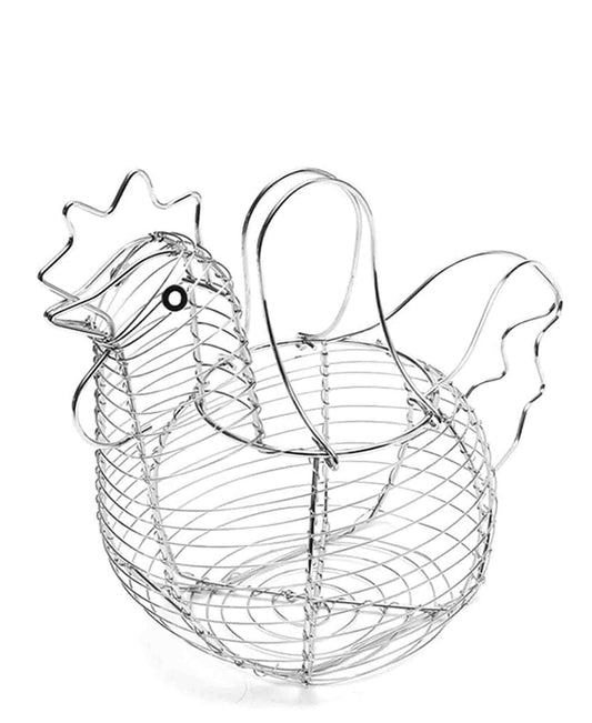 Kitchen Life Chicken Eggs Basket - Silver