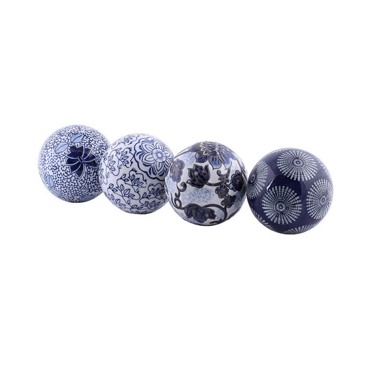 Urban Decor 4 Piece Ceramic 10cm Corfu Decor Ball Set Assorted