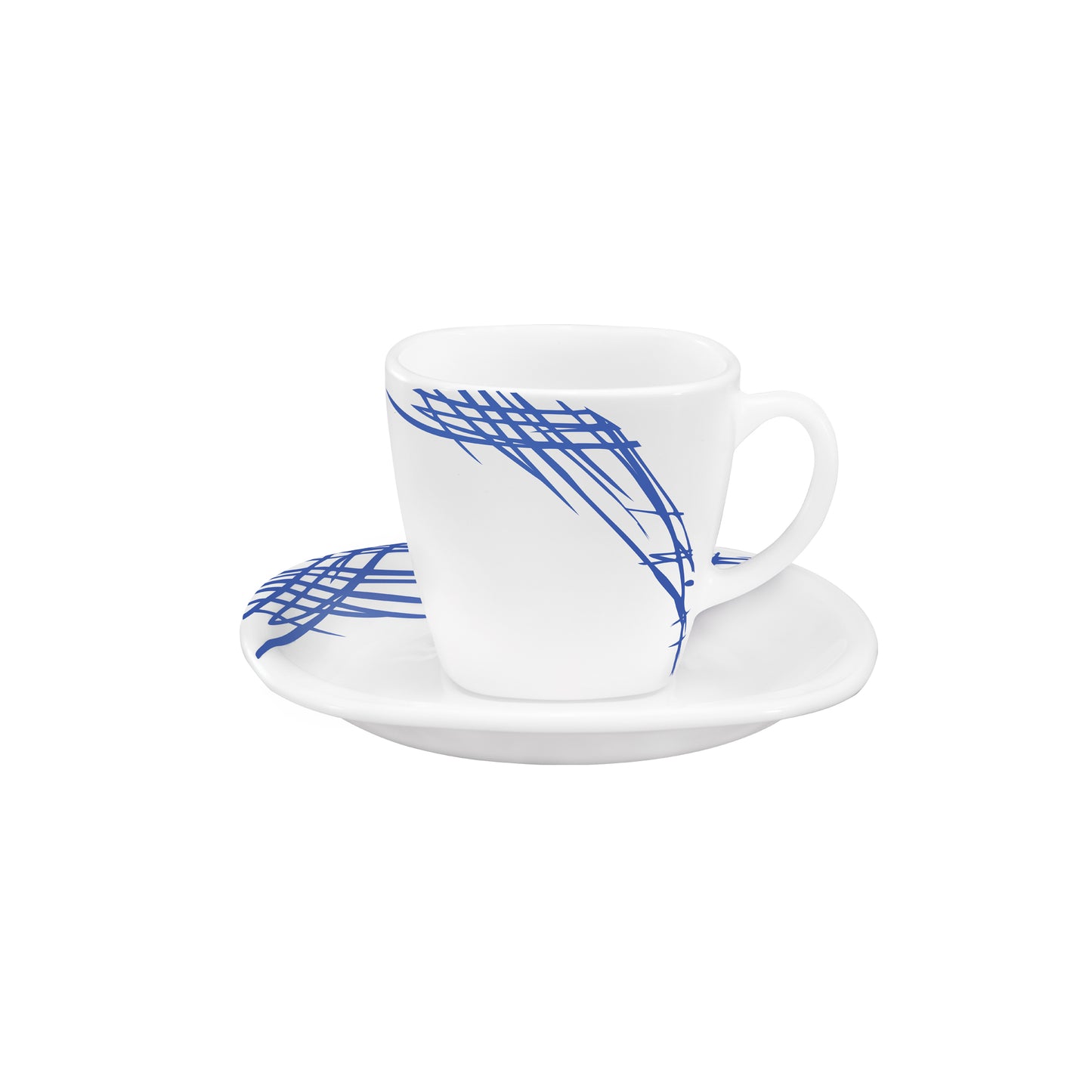 La Opala 6 Piece Quadra Belladonna Cup & Saucer Set White