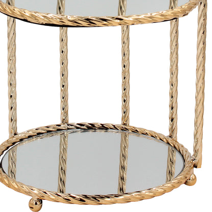 2 Tier Mirror Cake Stand Gold