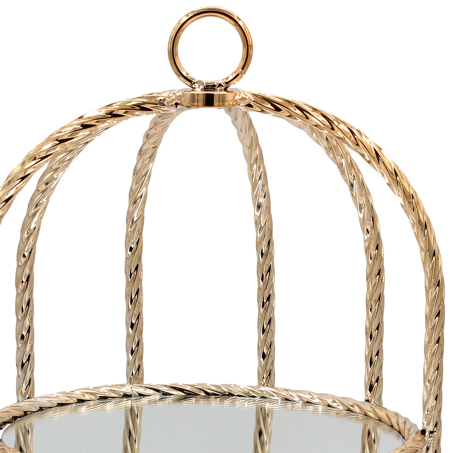 2 Tier Mirror Cake Stand Gold