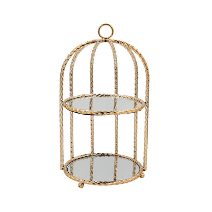 2 Tier Mirror Cake Stand Gold