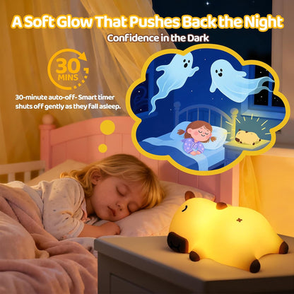 Snoring Capybara Baby Night Light Beige