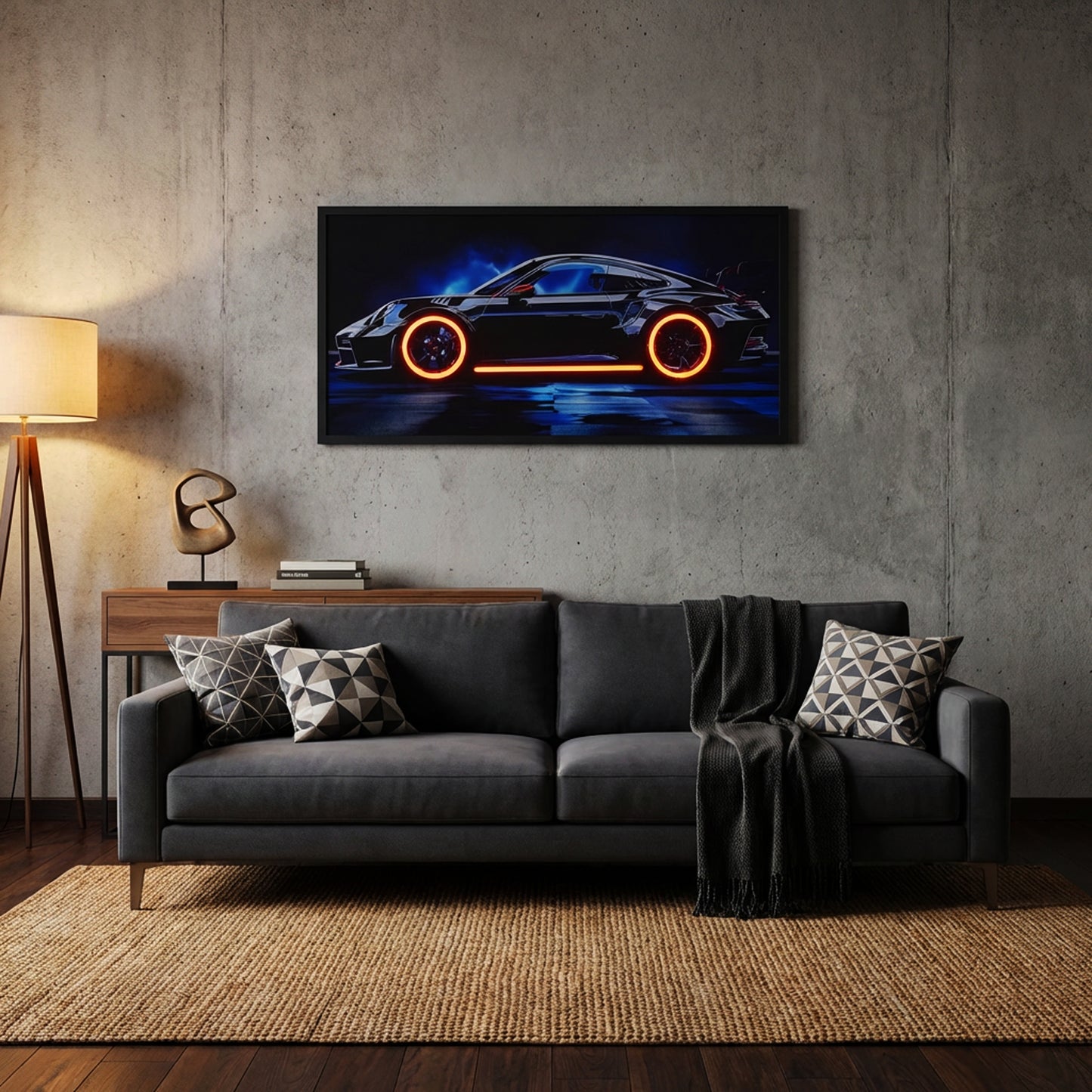 100 x 40cm Car Frame with Lights Black