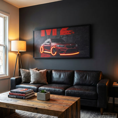 100 x 40cm Car Frame with Lights Red