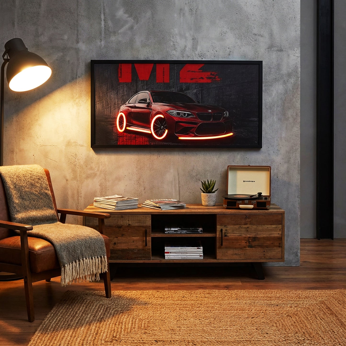 100 x 40cm Car Frame with Lights Red