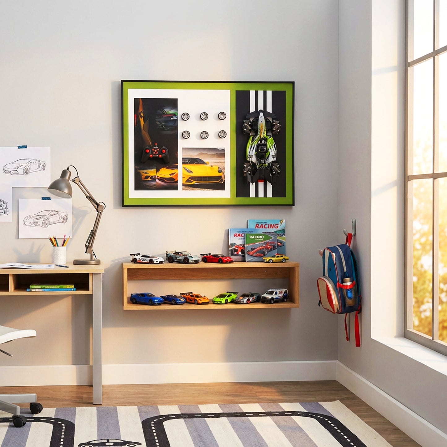 60 x 80cm Car Frame with Accessories Green