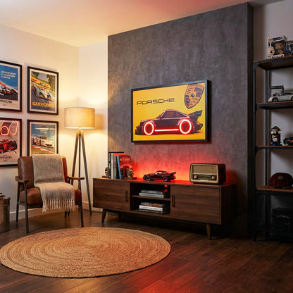 70 x 40cm Car Frame with Lights Yellow