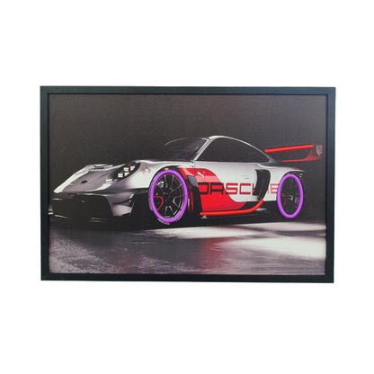 70 x 40cm Car Frame with Lights Red & Silver