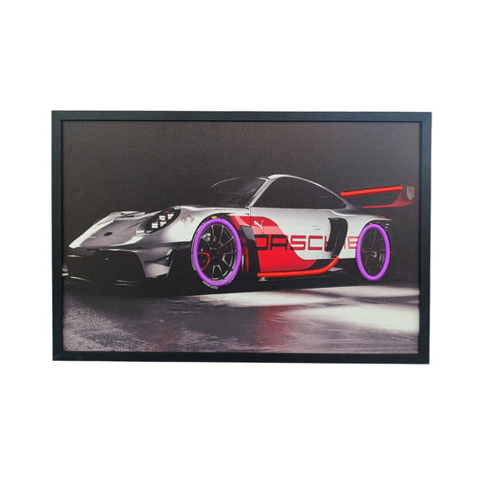 70 x 40cm Car Frame with Lights Red & Silver