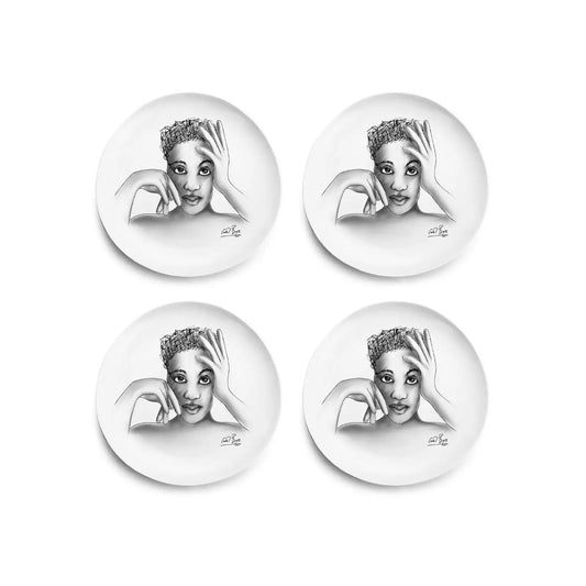 Carrol Boyes 4 Piece In Vogue Dinner Plate Set White