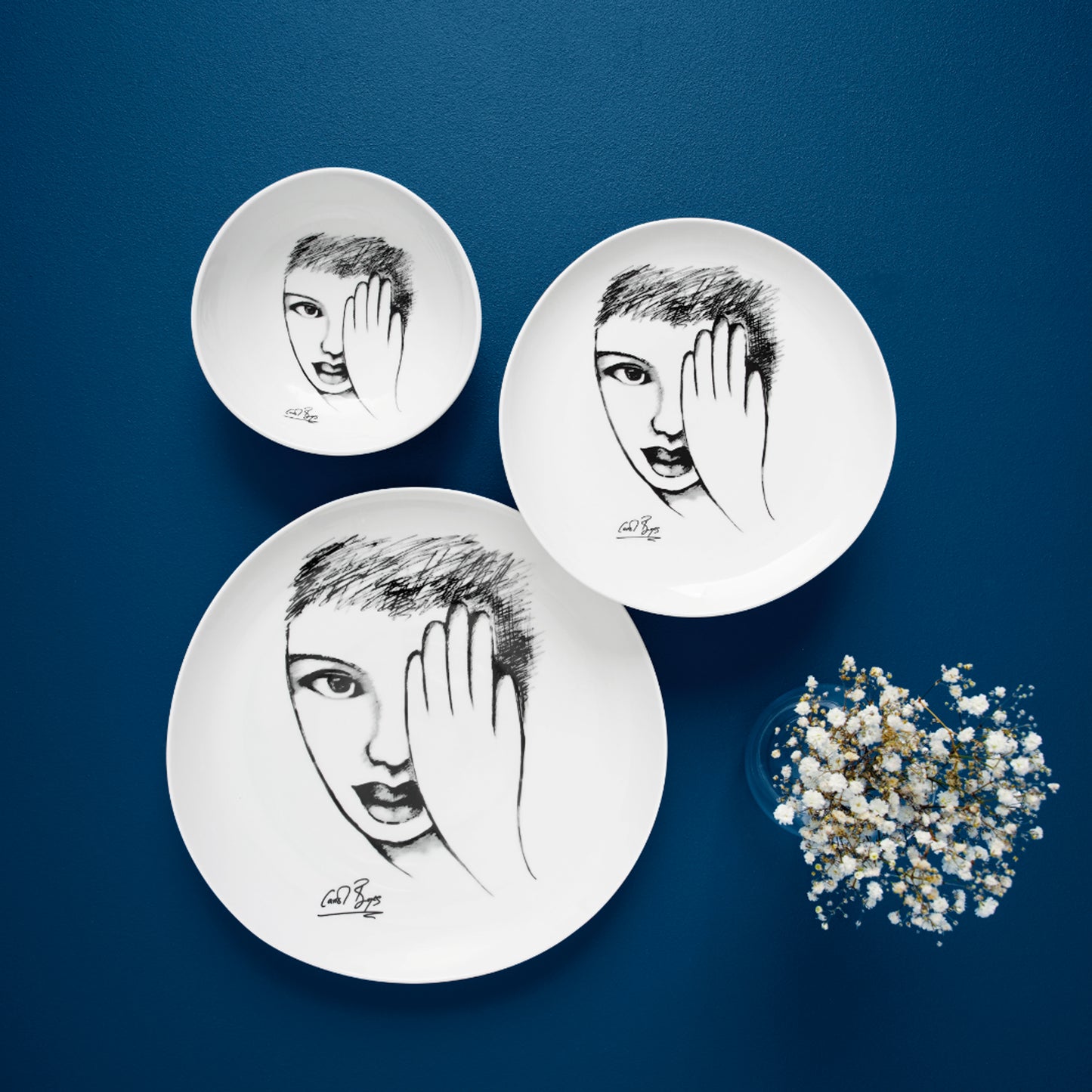 Carrol Boyes 4 Piece Eye for Detail Dinner Plate Set White