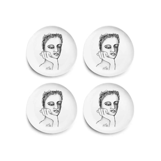 Carrol Boyes 4 Piece Just a Thought Dinner Plate Set White