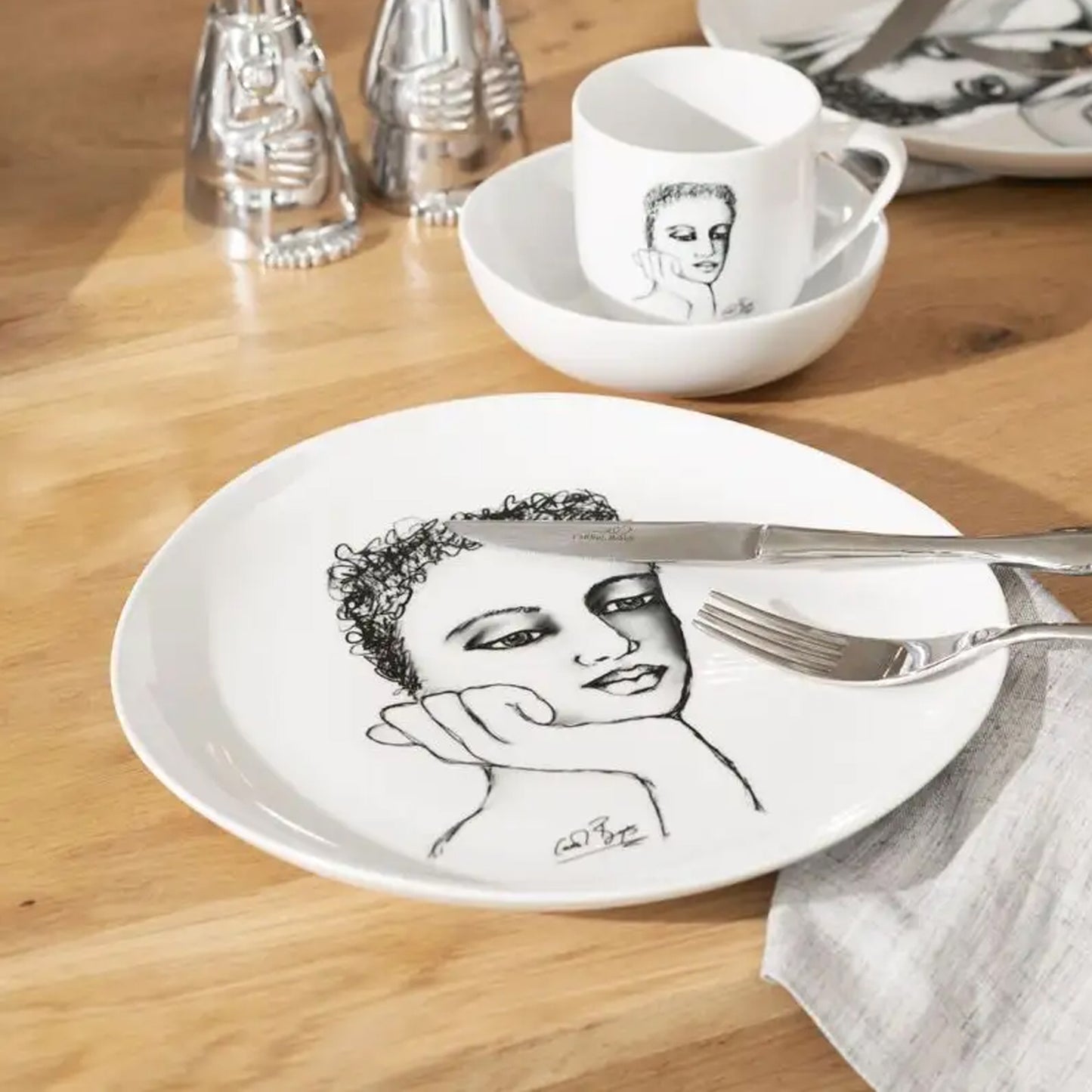 Carrol Boyes 4 Piece Just a Thought Dinner Plate Set White