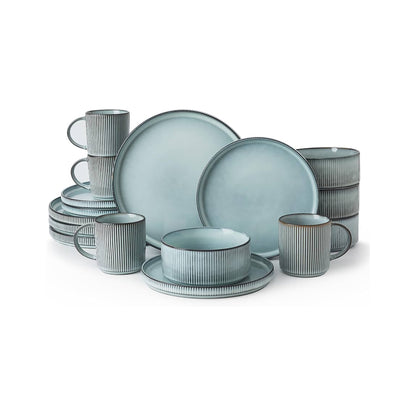 Kitchen Life 16 Piece Ceramic Dinner Set Grey