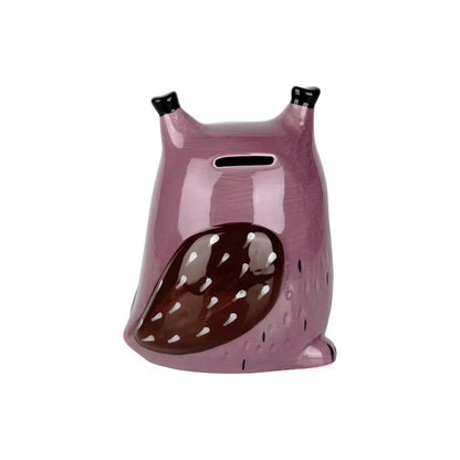 Owl Ceramic Money Box Purple