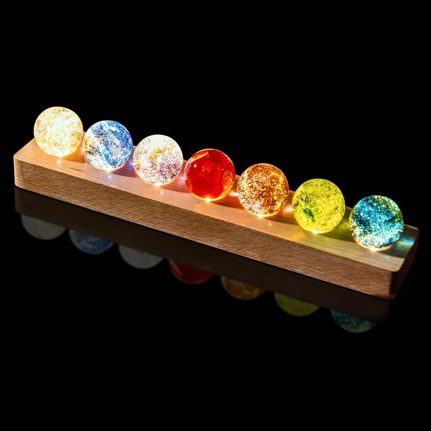 Chakra Lamp 7 Globe LED Lights Multicoloured