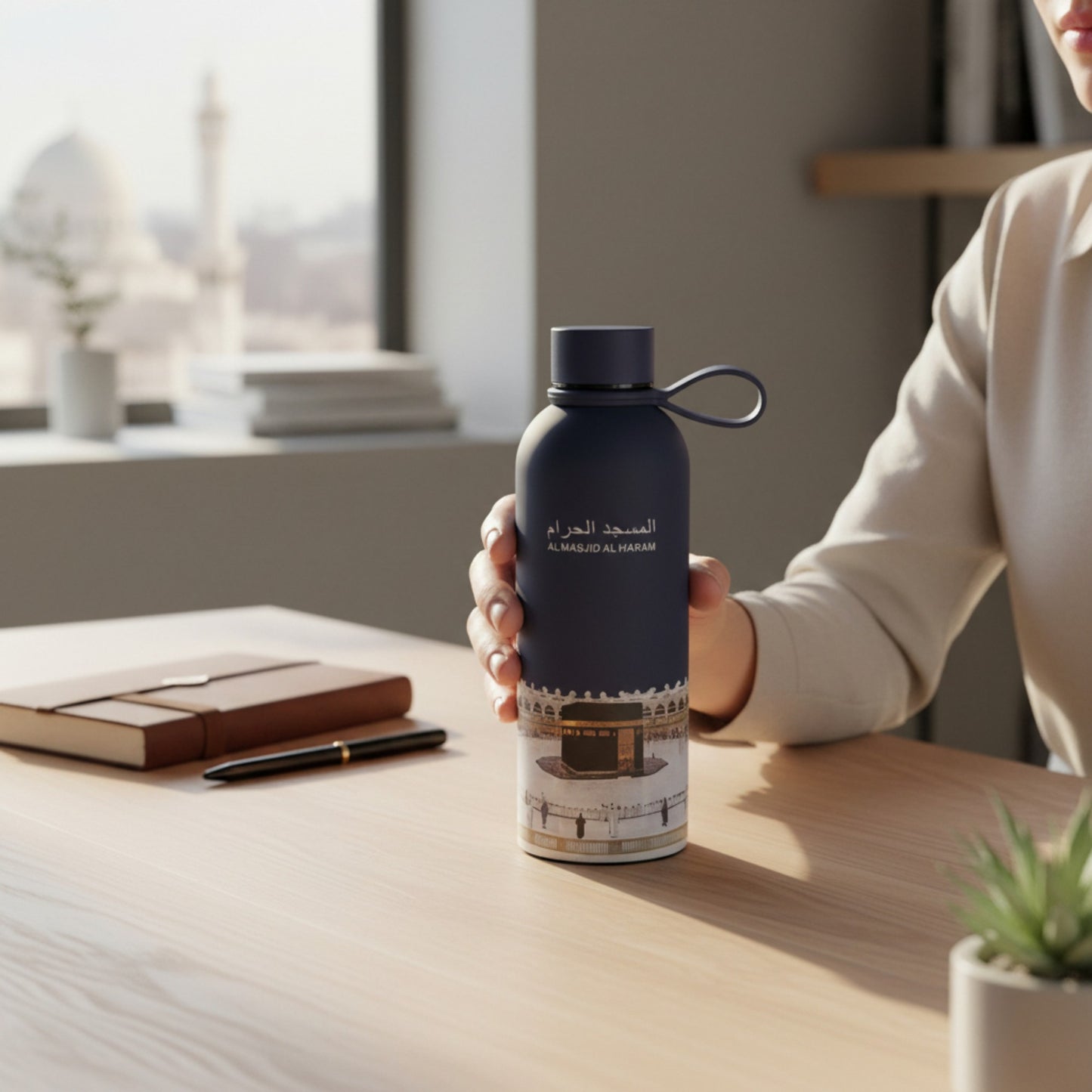 Al Masjid Al Haram 500ml Flask Navy Blue