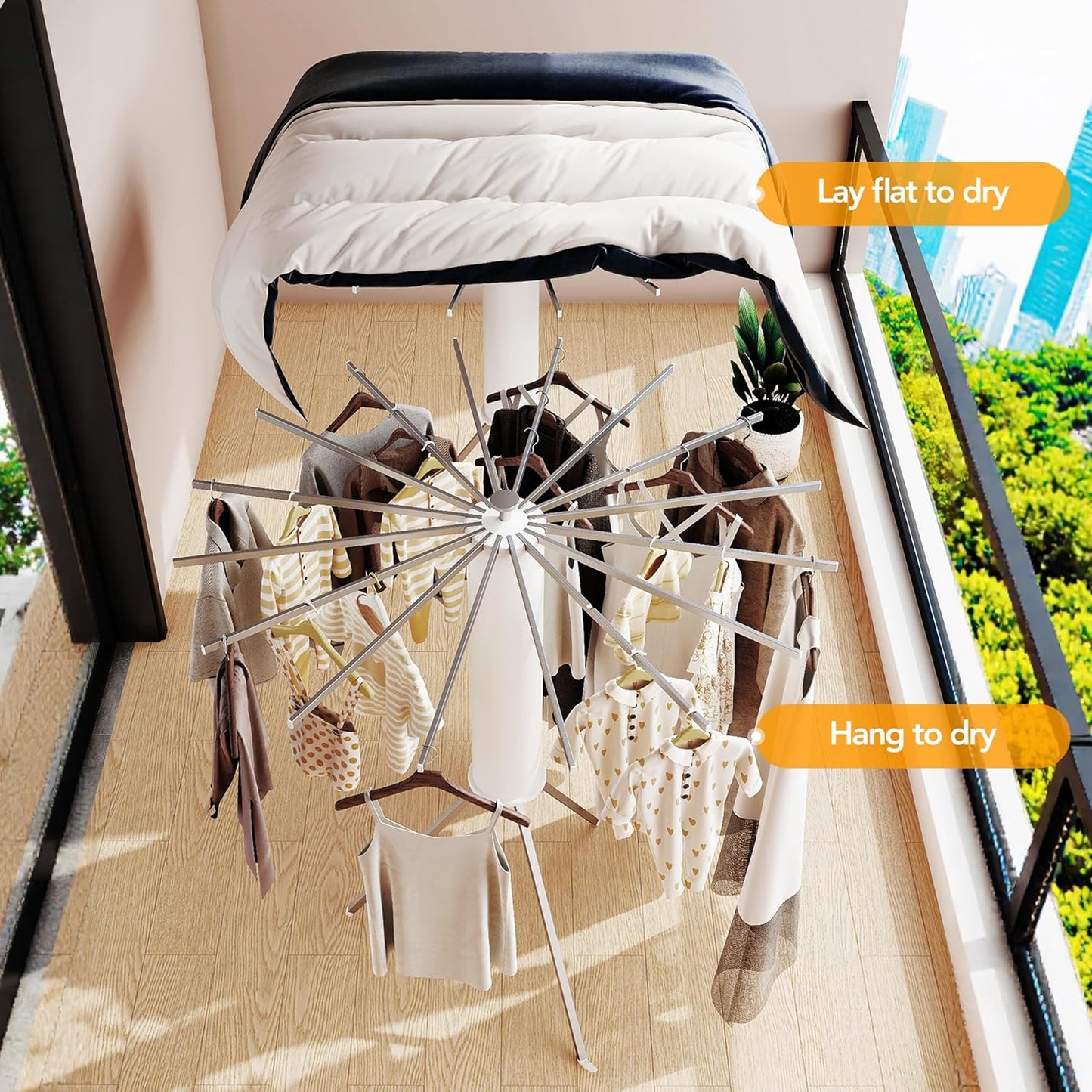 Steel Clothes Drying Rack White