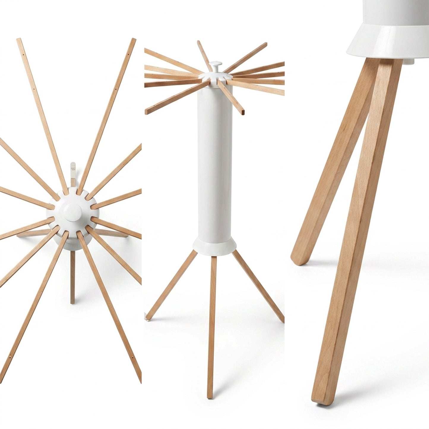 Wooden Clothes Drying Rack White