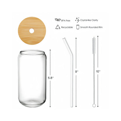 4 Piece 500ml Glass Tumbler Set Clear