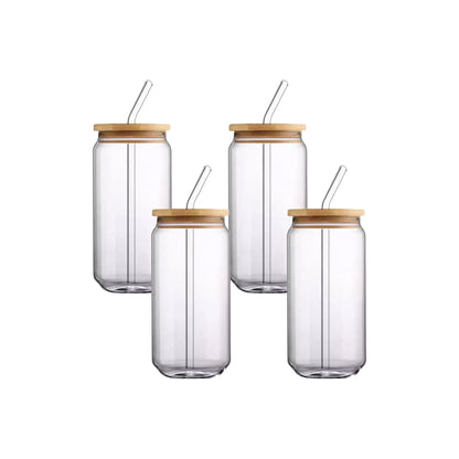 4 Piece 500ml Glass Tumbler Set Clear