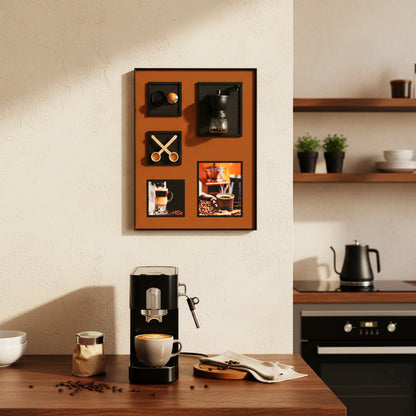 60 x 80cm Coffee Wall Frame Brown