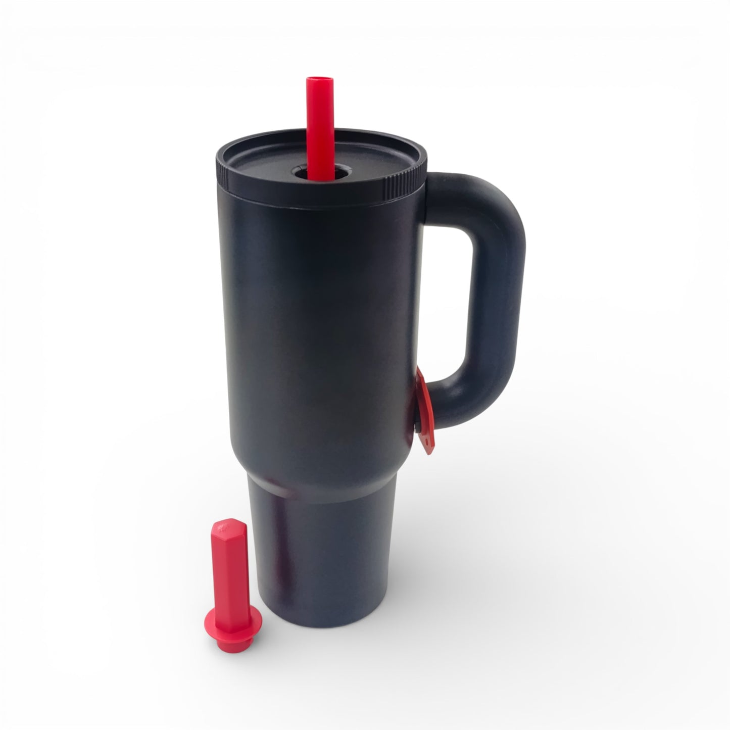1.2Lt Flask with Straw Black & Red
