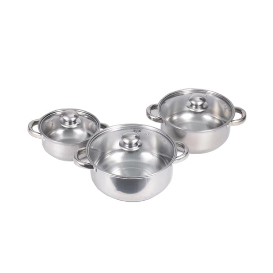 First Home Range 6 Piece Stainless Steel Pot Set Silver