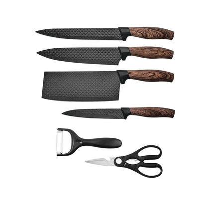 First Home Range 6 Piece Knife Set Brown