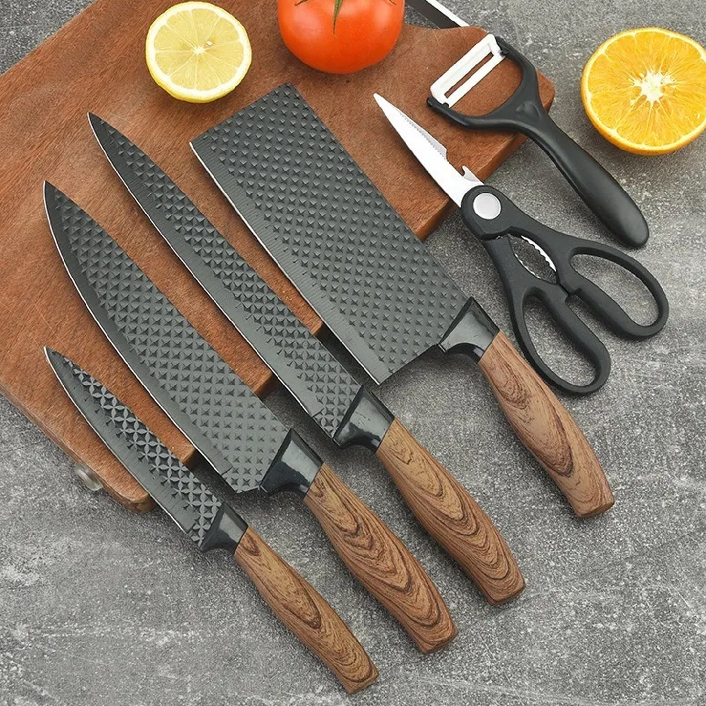 First Home Range 6 Piece Knife Set Brown