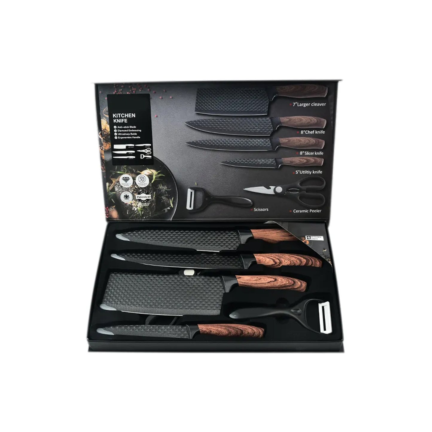 First Home Range 6 Piece Knife Set Brown