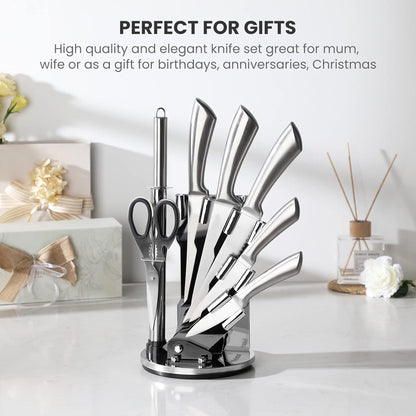 First Home Range 8 Piece Stainless Steel Knife Set Silver