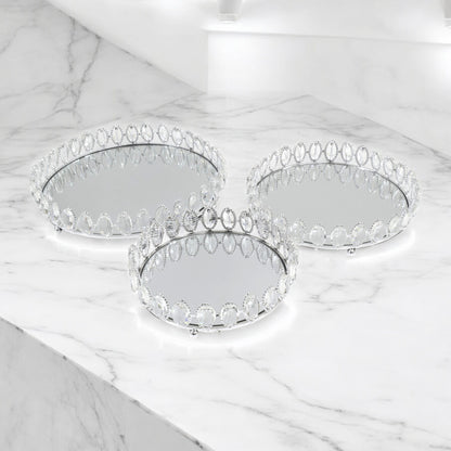 Milano 3 Piece Glass Tray Set Clear