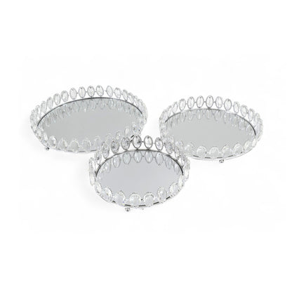 Milano 3 Piece Glass Tray Set Clear