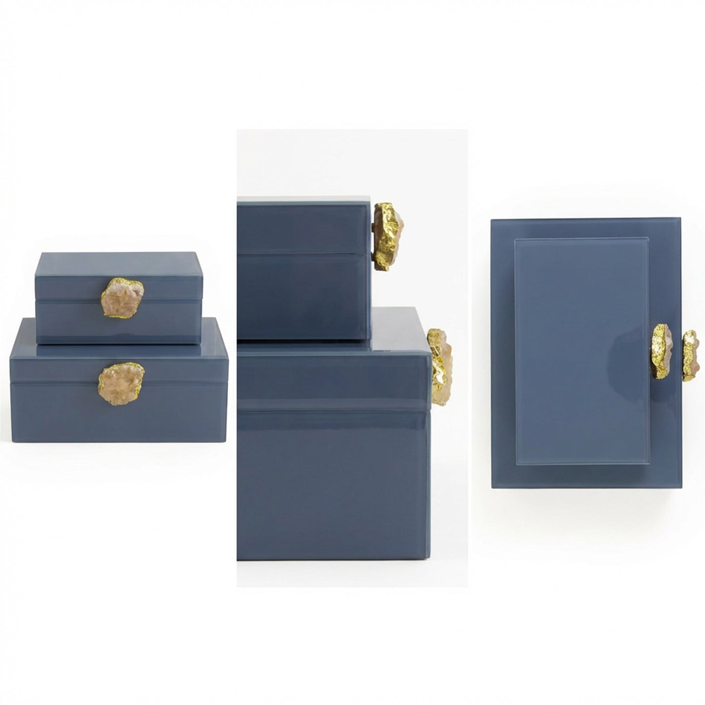 2 Piece Jewellery Box Set Blue