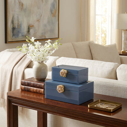 2 Piece Jewellery Box Set Blue