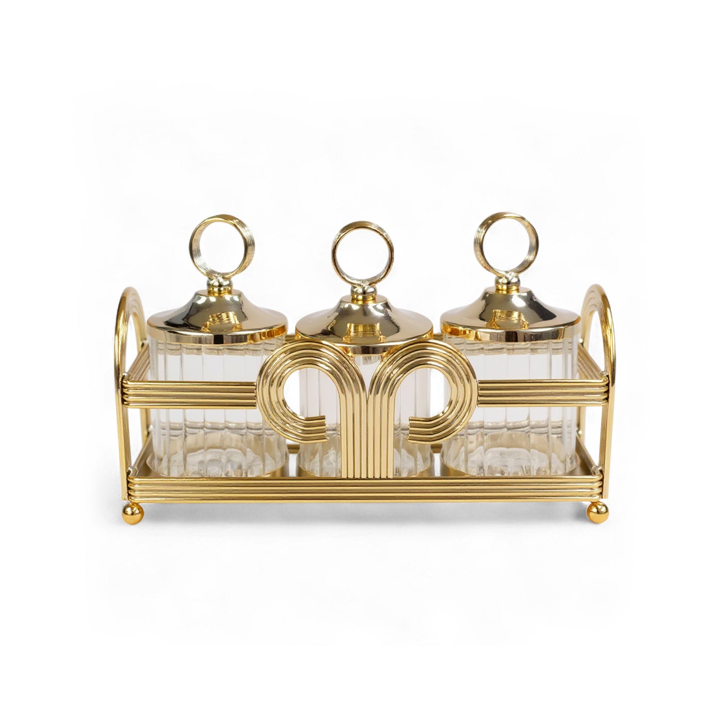 The Venice 4 Piece Snack Tray Set Gold