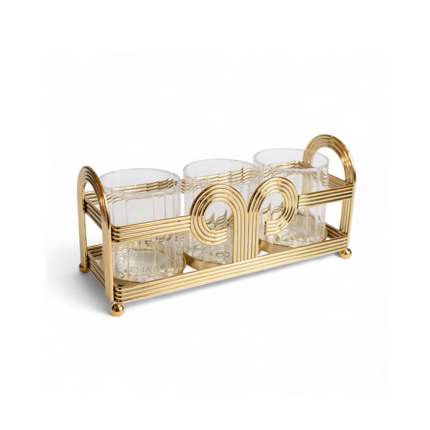 The Venice 4 Piece Snack Tray Set Gold