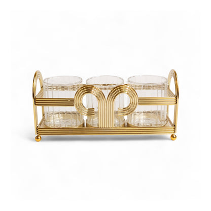 The Venice 4 Piece Snack Tray Set Gold