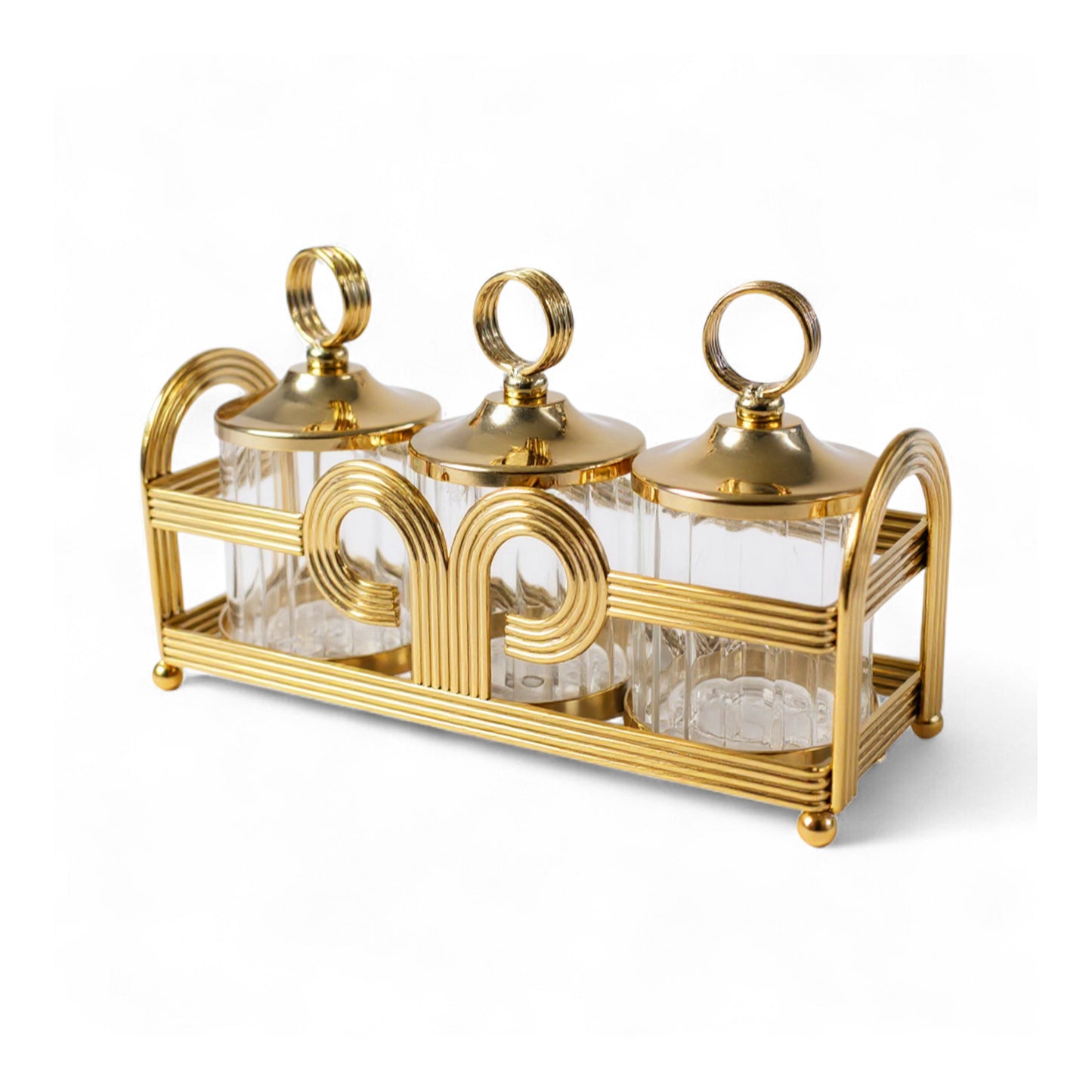 The Venice 4 Piece Snack Tray Set Gold
