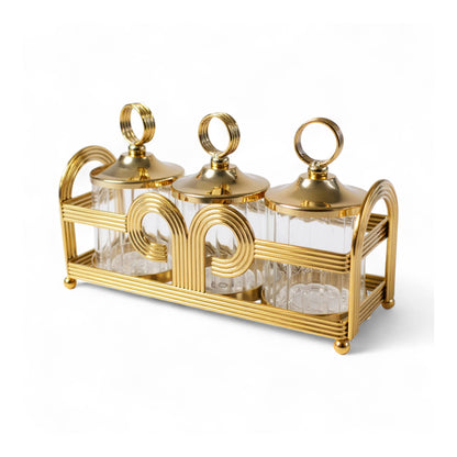 The Venice 4 Piece Snack Tray Set Gold