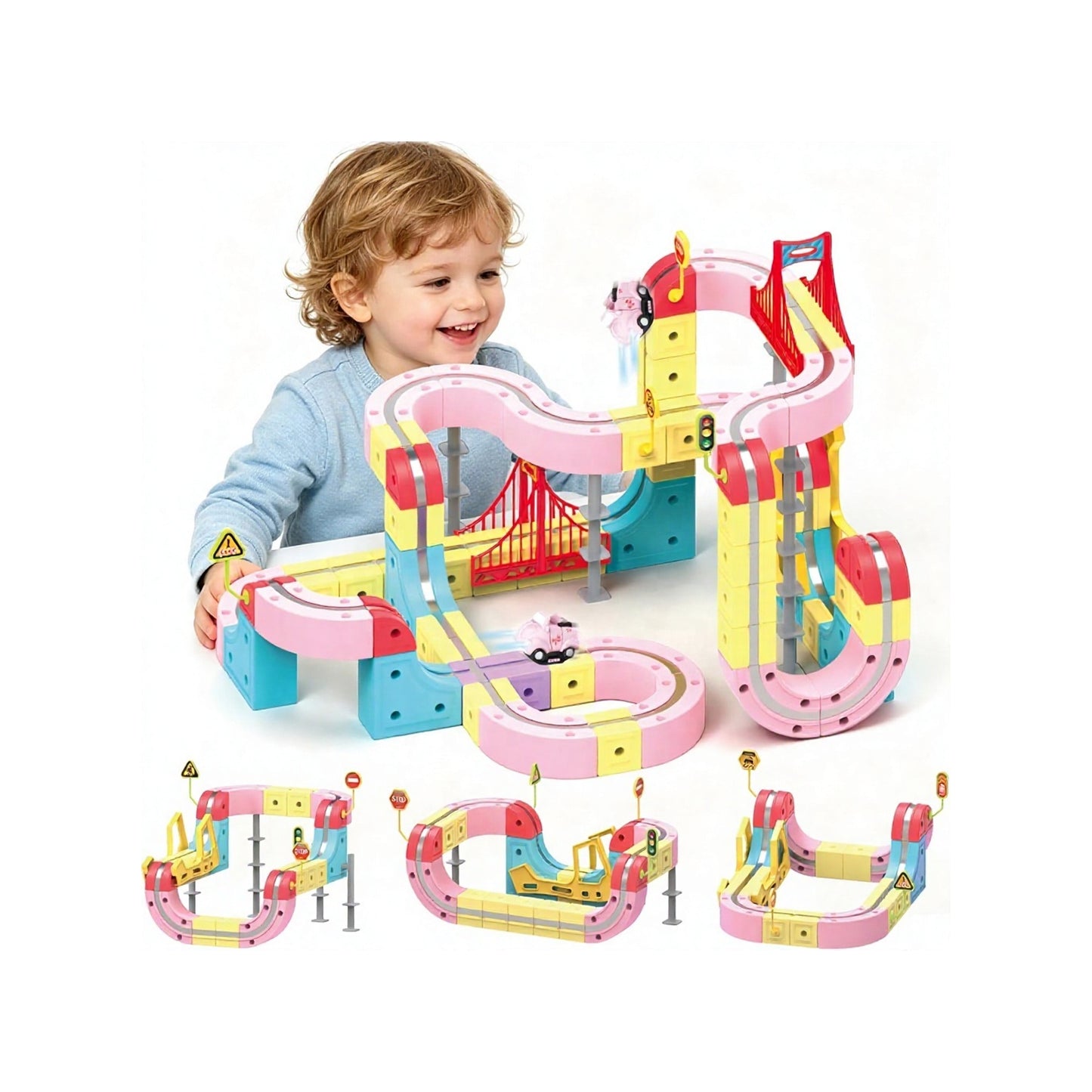 DIY 115 Piece Magnetic Track Toy Multicoloured