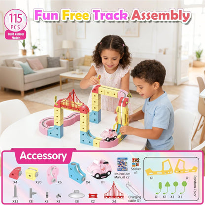 DIY 115 Piece Magnetic Track Toy Multicoloured
