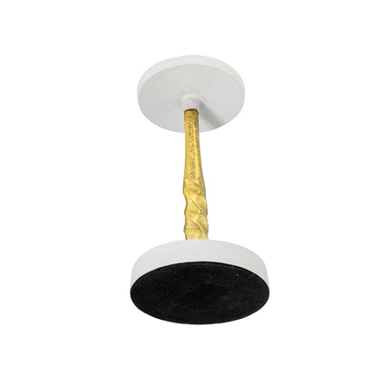 Urban Decor 31cm Pillar Candle Holder Gold & White