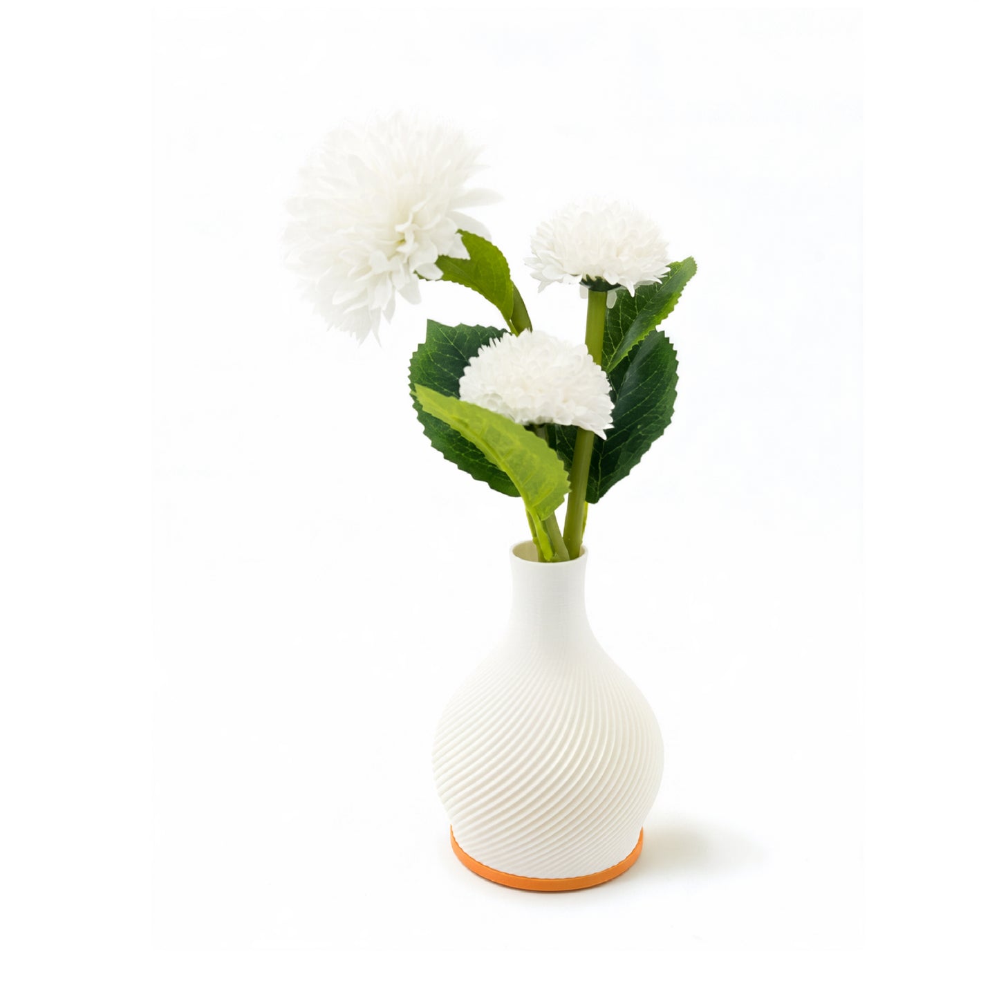 Vase with White Flowers & LED Lights White